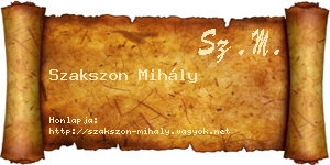 Szakszon Mihály névjegykártya